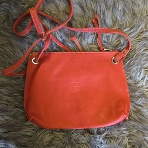 Roots Coral-Red Crossbody Leather Bag
